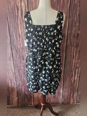 NWT Old Navy Linen Blend Floral Mini Dress Plus Size 3X